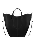 PLNE - Cyme Tote - Textured Black with Ecru Stitching